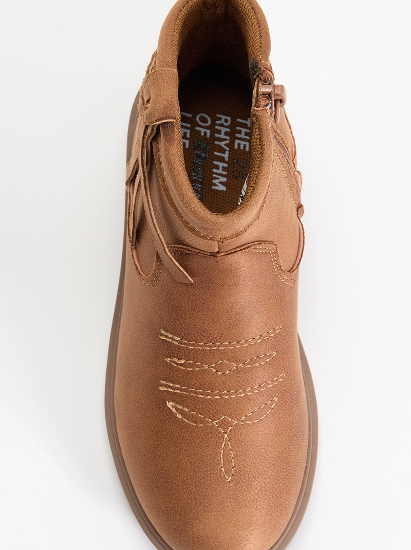 Boots met suèdelook Biege - Kiabi