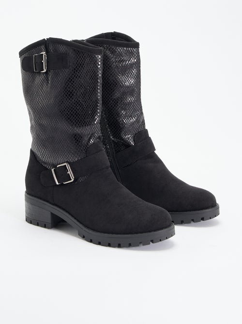 Boots van imitatieleer en suèdelook - Kiabi