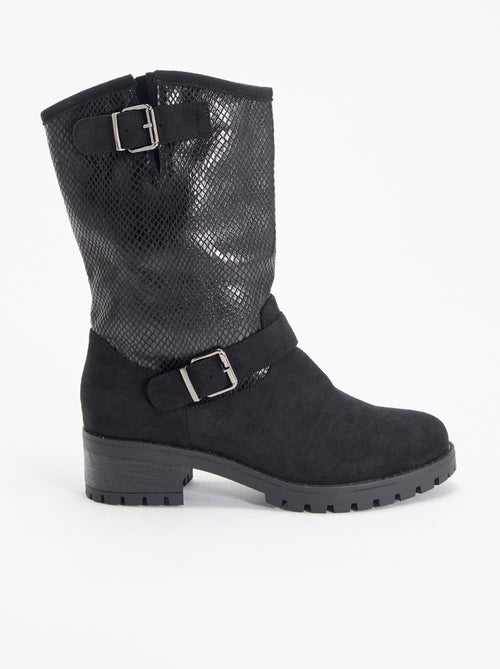 Boots van imitatieleer en suèdelook - Kiabi