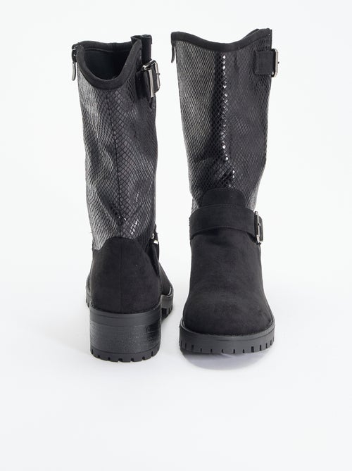 Boots van imitatieleer en suèdelook - Kiabi
