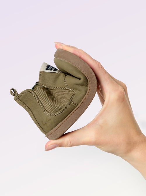 Boots van imitatieleer met elastische inzet - Kiabi
