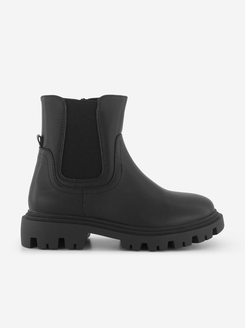 Boots van imitatieleer met gekartelde zool - Kiabi