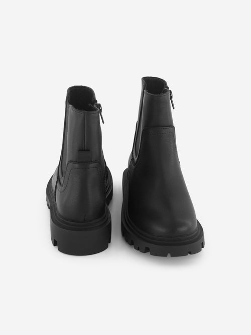 Boots van imitatieleer met gekartelde zool - Kiabi