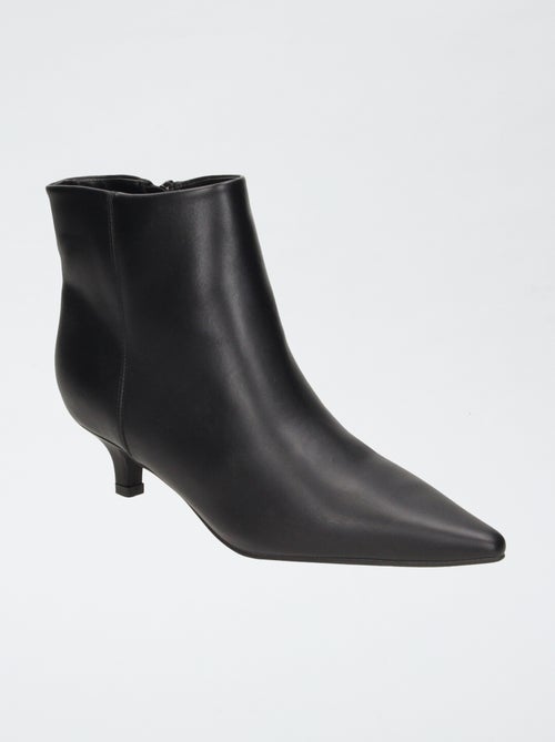 Boots van imitatieleer met hak - Kiabi