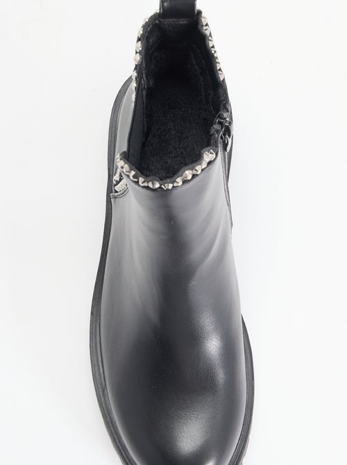 Boots van imitatieleer met strass - Kiabi