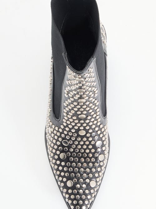 Boots van imitatieleer met studs - Kiabi