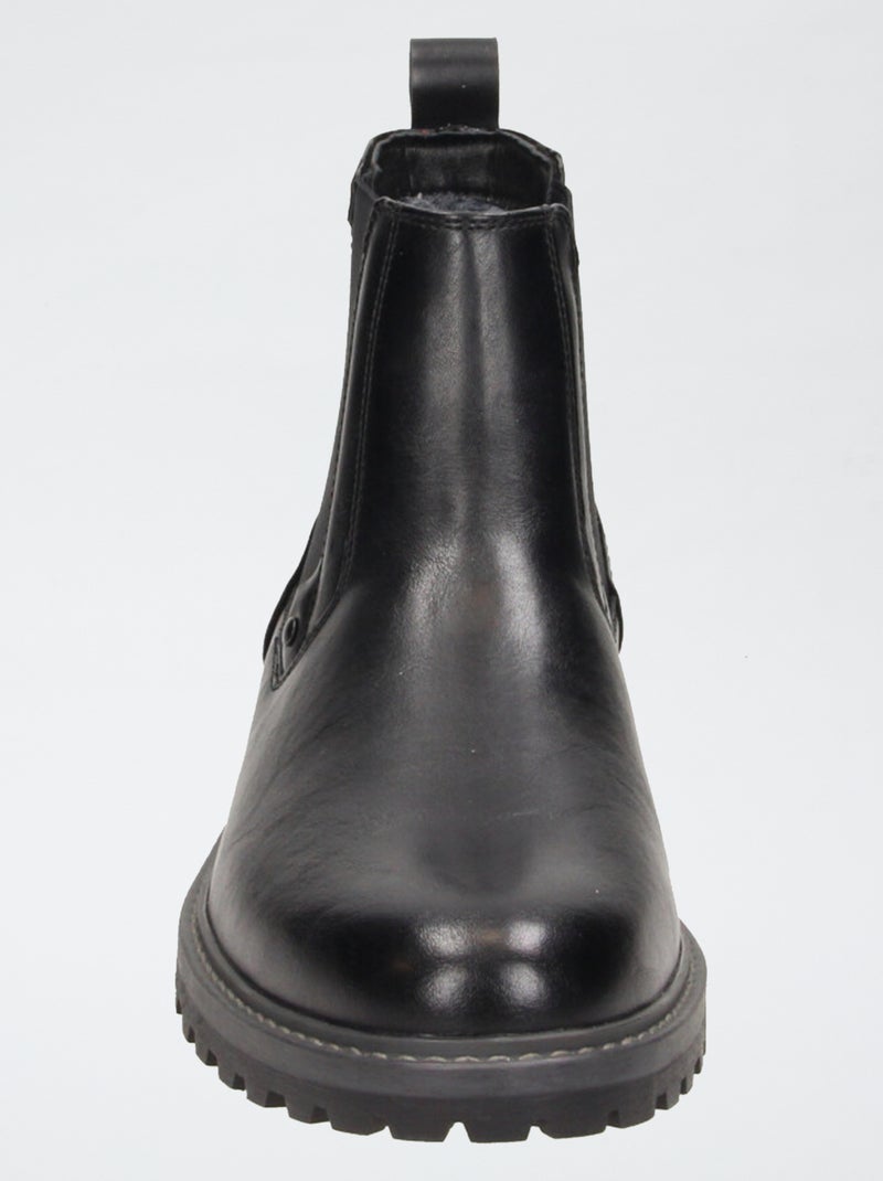 Boots van imitatieleer Zwart - Kiabi