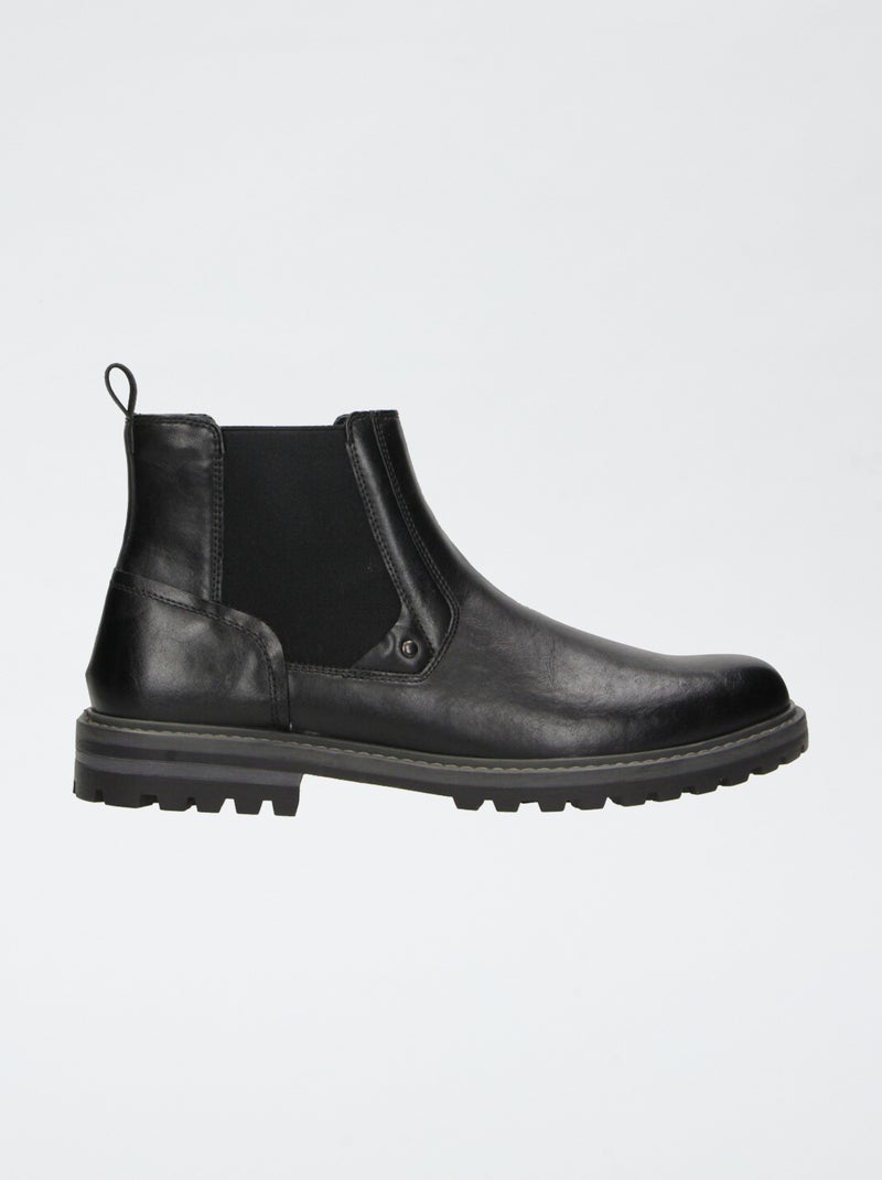 Boots van imitatieleer Zwart - Kiabi