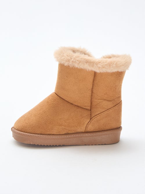 Boots van suedine met binnenvoering - Kiabi