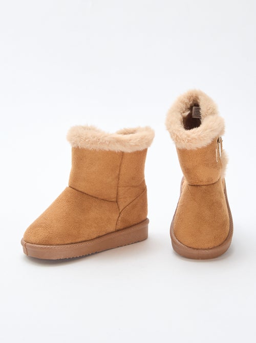 Boots van suedine met binnenvoering - Kiabi