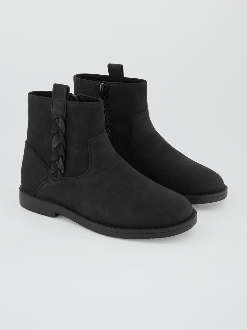 Boots van suèdine zwart - Kiabi