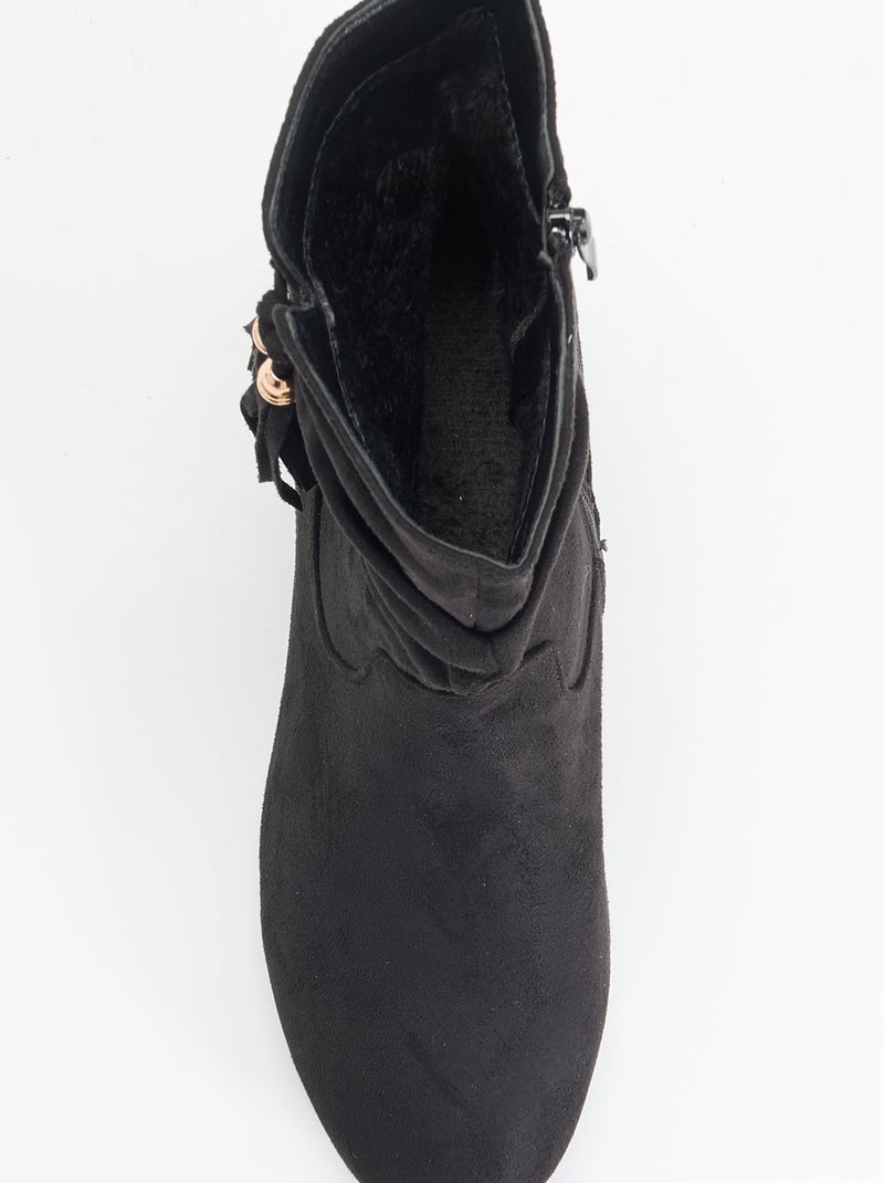 Boots van suèdine Zwart - Kiabi