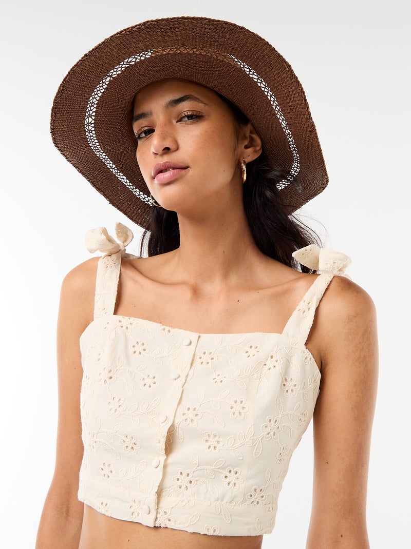Borsalino strohoed Bruin - Kiabi