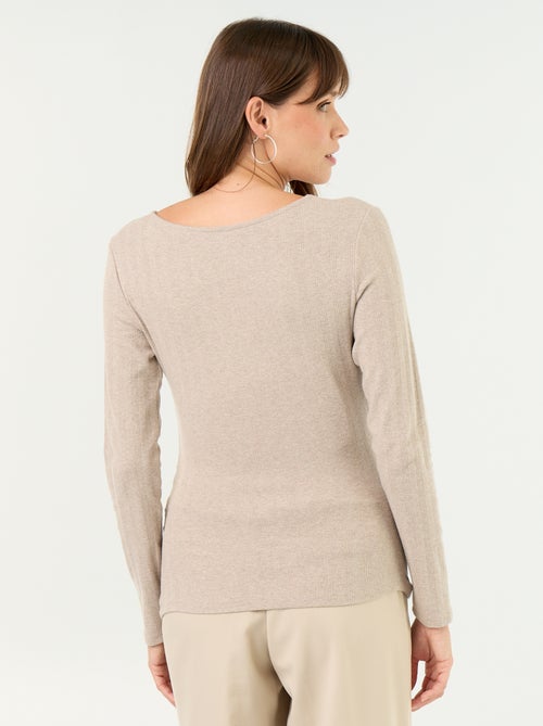 Borstvoeding T-shirt met cache-coeurhals - Kiabi Borstvoeding T-shirt met cache-coeurhals - Kiabi