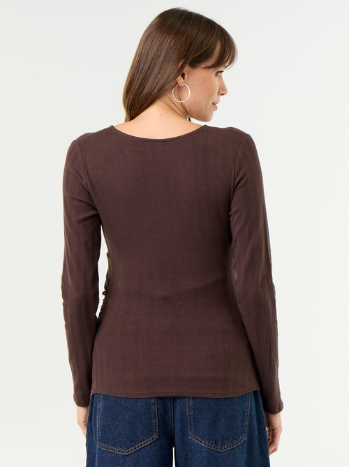 Borstvoeding T-shirt met cache-coeurhals - Kiabi Borstvoeding T-shirt met cache-coeurhals - Kiabi