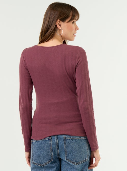 Borstvoeding T-shirt met cache-coeurhals - Kiabi Borstvoeding T-shirt met cache-coeurhals - Kiabi