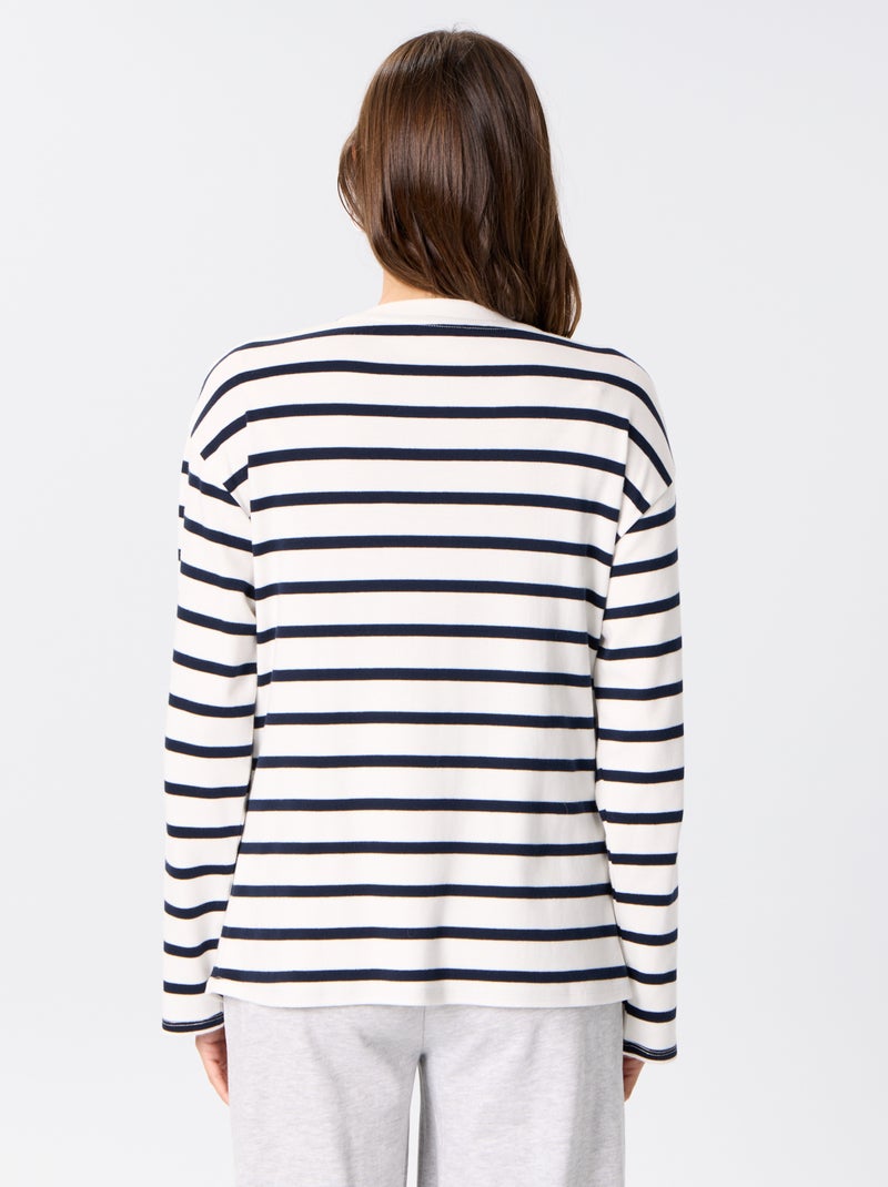 Borstvoeding T-shirt met lange mouwen Wit - Kiabi