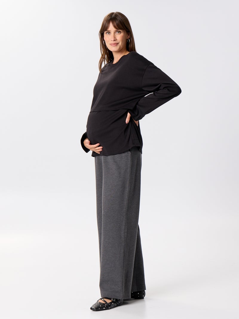Borstvoeding T-shirt met lange mouwen Zwart - Kiabi
