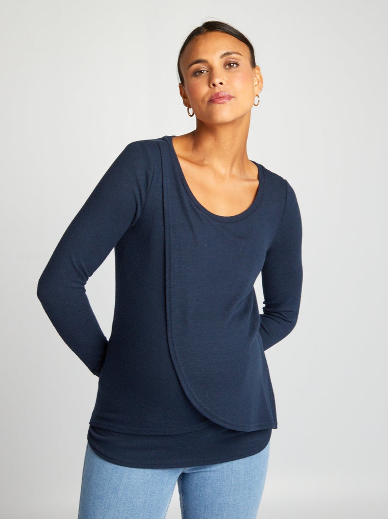 Borstvoedings-T-shirt BLAUW - Kiabi
