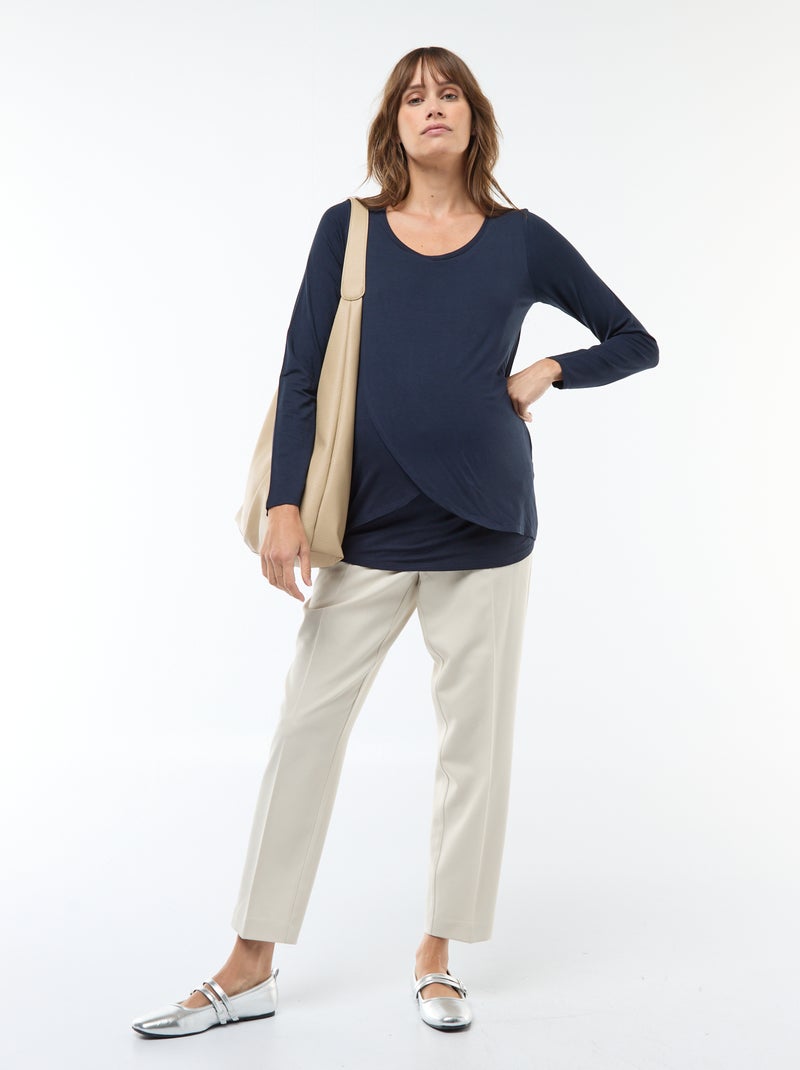 Borstvoedings-T-shirt met gemêleerd effect Blauw - Kiabi