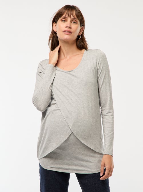 Borstvoedings-T-shirt met gemêleerd effect - Kiabi