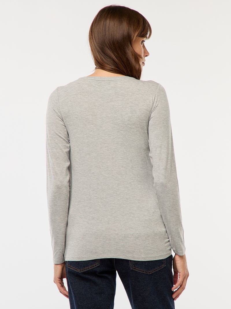 Borstvoedings-T-shirt met gemêleerd effect Grijs - Kiabi