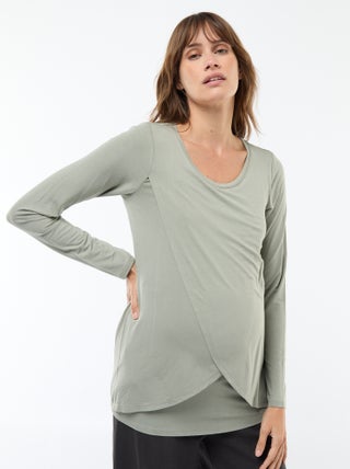 Borstvoedings-T-shirt met gemêleerd effect