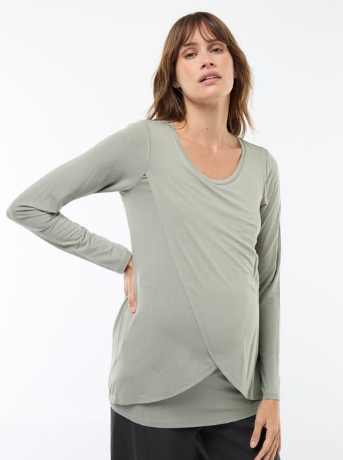 Borstvoedings-T-shirt met gemêleerd effect - Kiabi