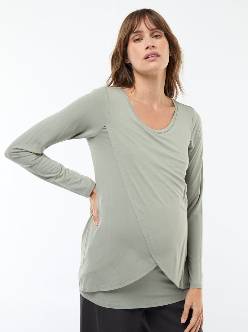 Borstvoedings-T-shirt met gemêleerd effect Groen - Kiabi