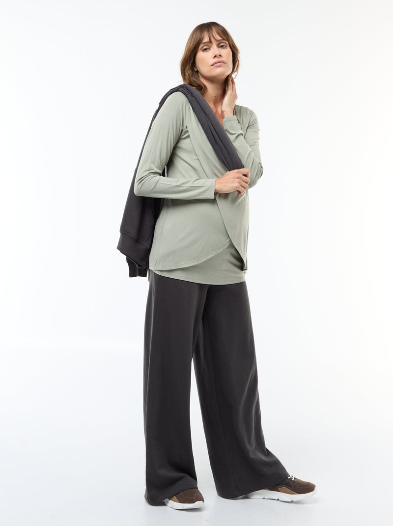 Borstvoedings-T-shirt met gemêleerd effect Groen - Kiabi