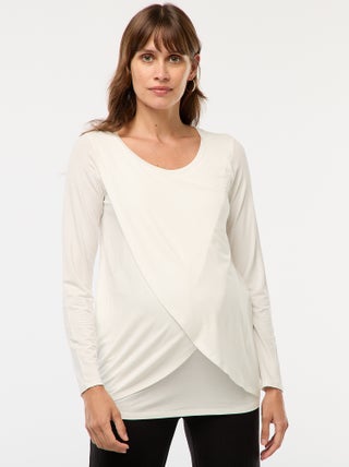 Borstvoedings-T-shirt met gemêleerd effect