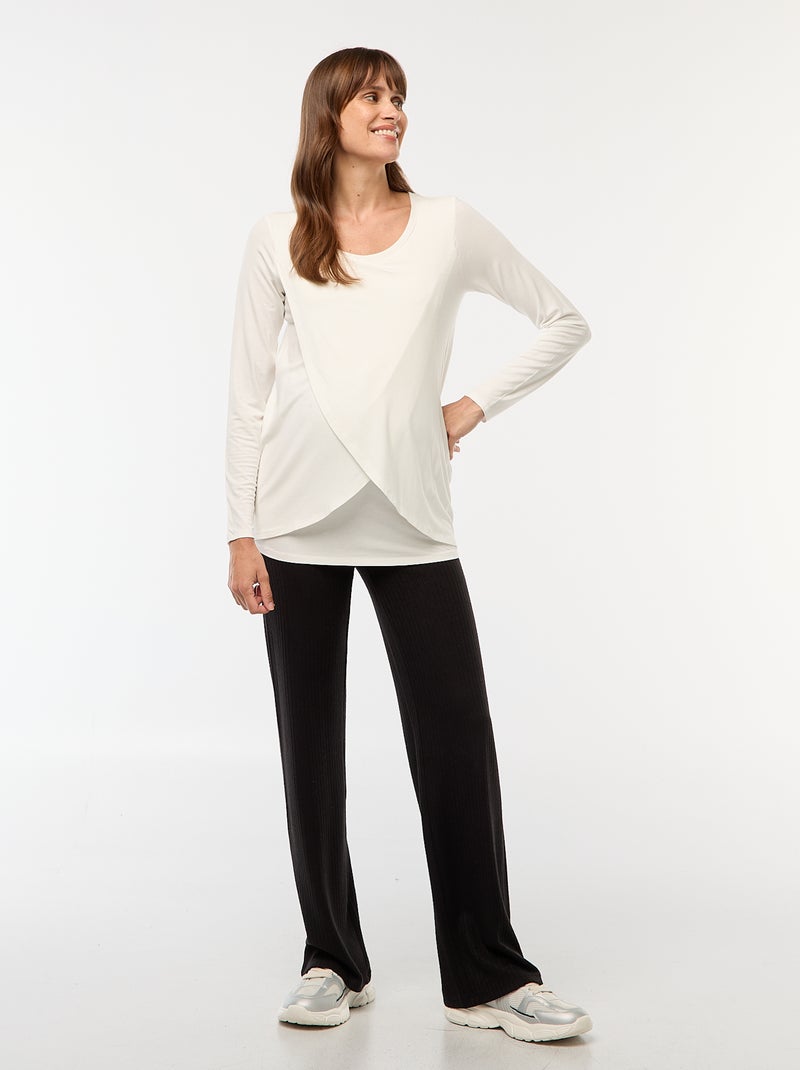 Borstvoedings-T-shirt met gemêleerd effect Wit - Kiabi