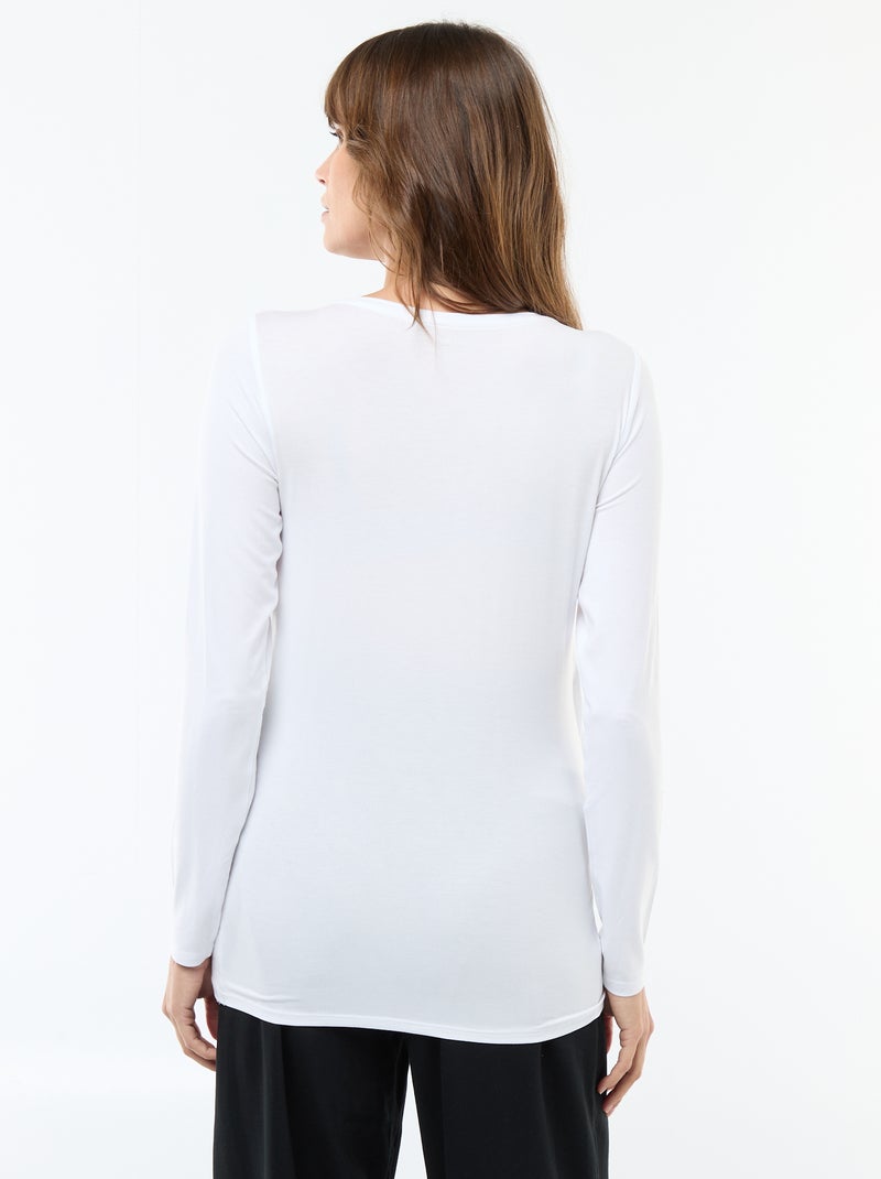 Borstvoedings-T-shirt met gemêleerd effect wit - Kiabi