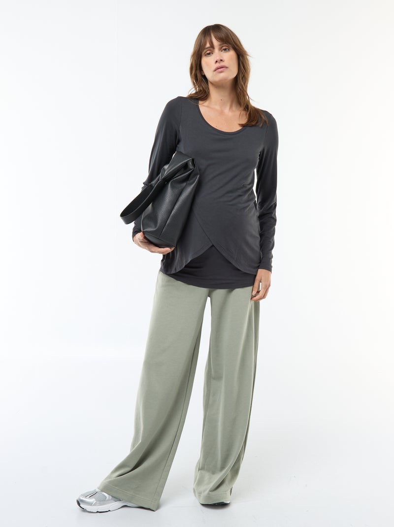 Borstvoedings-T-shirt met gemêleerd effect Zwart - Kiabi