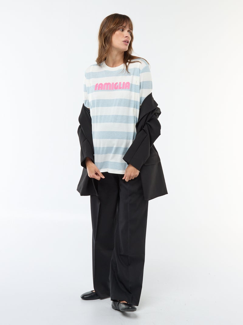 Borstvoedings-T-shirt met korte mouw en print Blauw - Kiabi