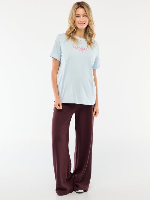 Borstvoedings-T-shirt met korte mouw en print - Kiabi