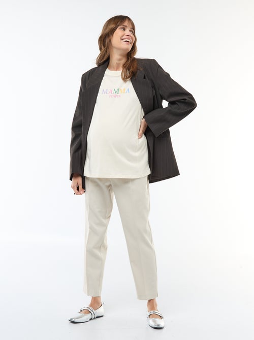 Borstvoedings-T-shirt met korte mouw en print - Kiabi