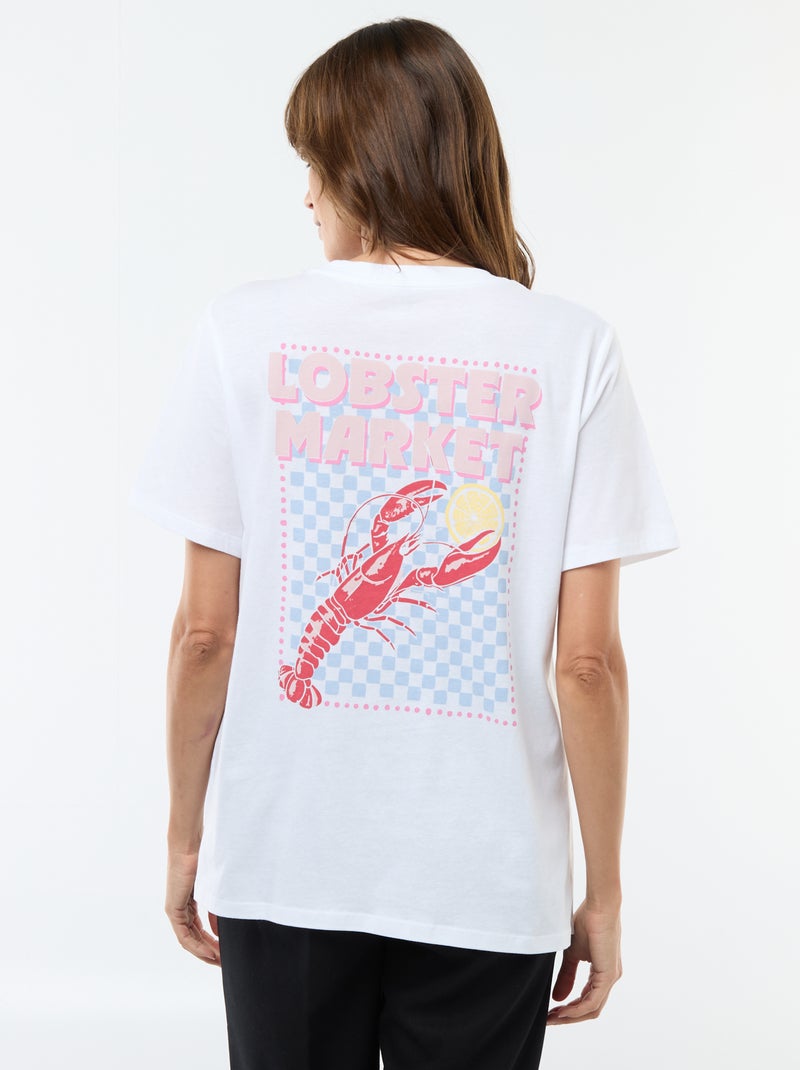 Borstvoedings-T-shirt met korte mouw en print Wit - Kiabi