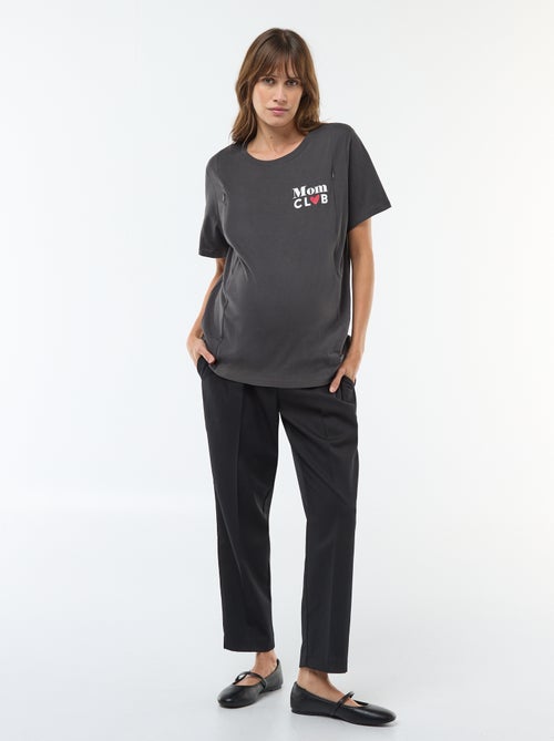 Borstvoedings-T-shirt met korte mouw en print - Kiabi