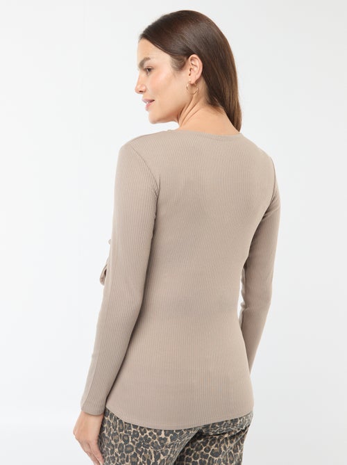 Borstvoedings-T-shirt met overslag - Kiabi