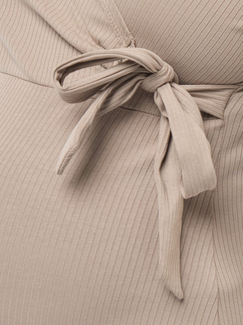 Borstvoedings-T-shirt met overslag Biege - Kiabi