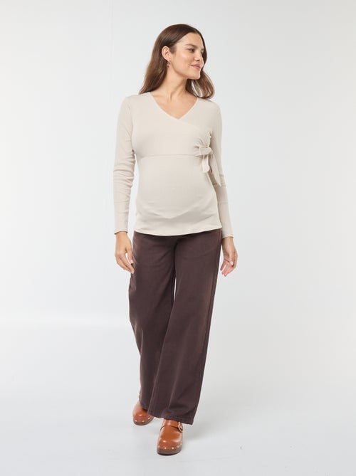 Borstvoedings-T-shirt met overslag - Kiabi