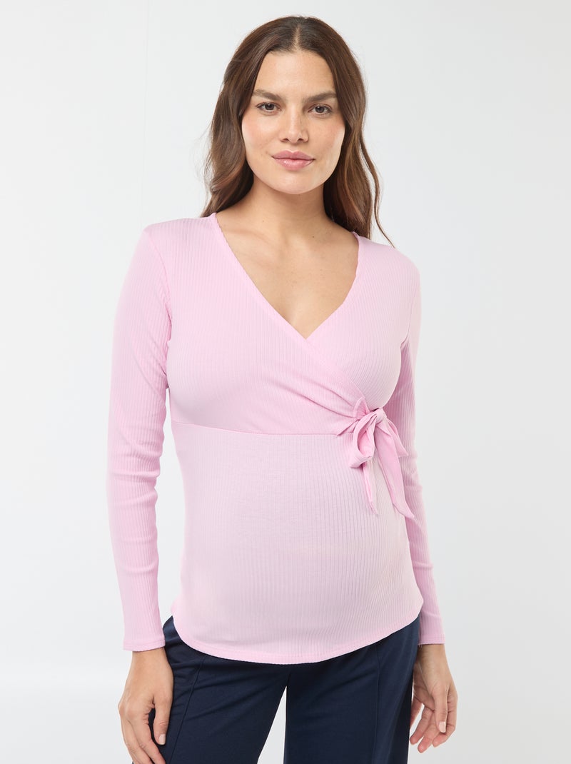 Borstvoedings-T-shirt met overslag Rose - Kiabi