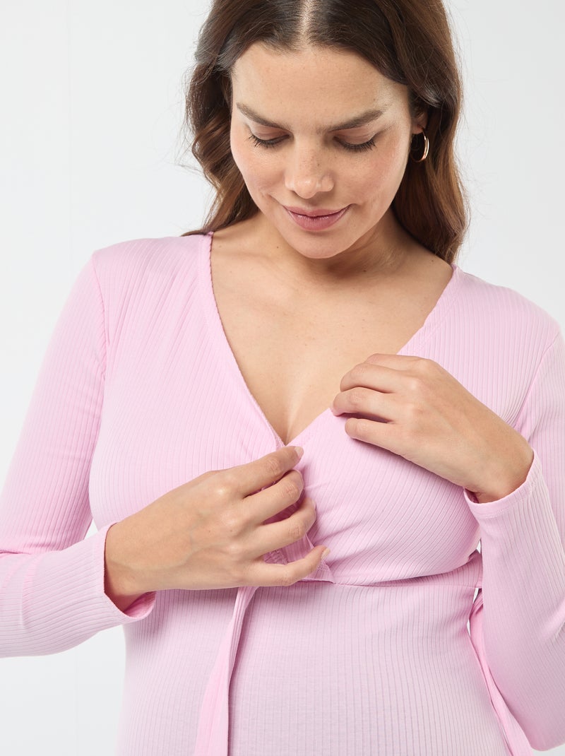 Borstvoedings-T-shirt met overslag Rose - Kiabi