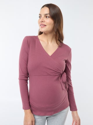 Borstvoedings-T-shirt met overslag