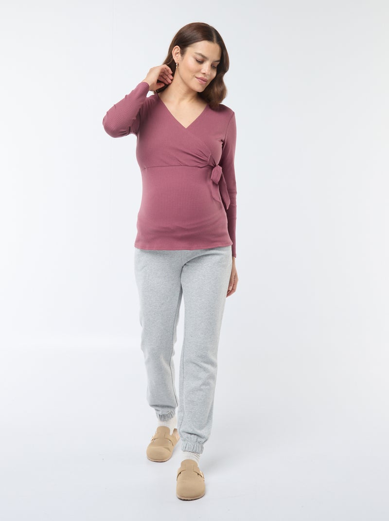 Borstvoedings-T-shirt met overslag Rose - Kiabi