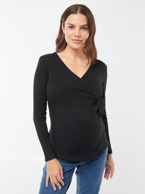 Borstvoedings-T-shirt met overslag - Kiabi