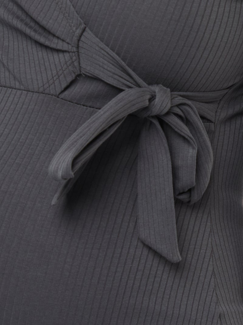 Borstvoedings-T-shirt met overslag Zwart - Kiabi