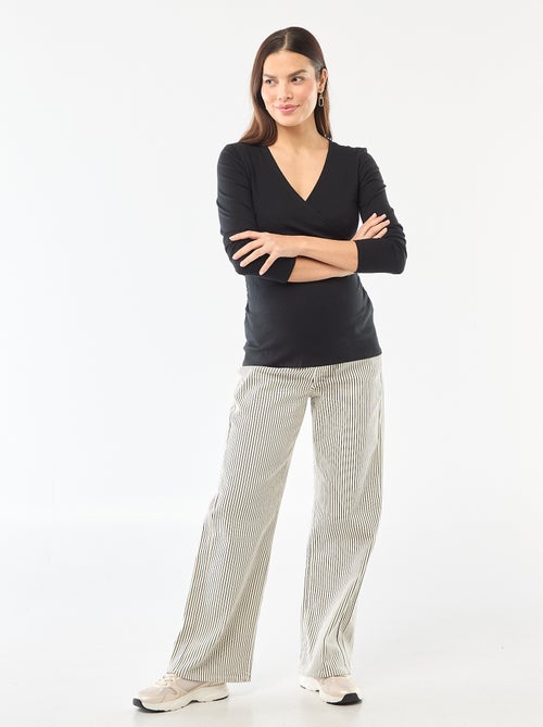 Borstvoedings-T-shirt van ribstof - Kiabi