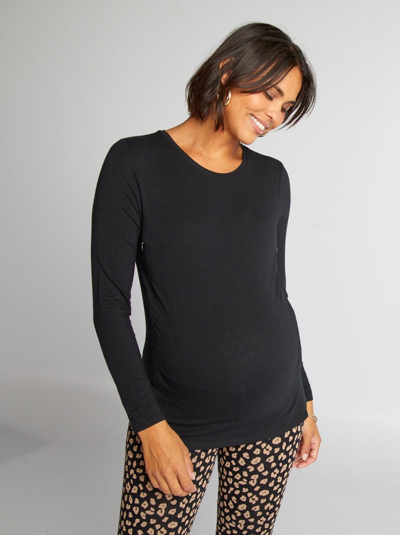 Borstvoedings-T-shirt zwart - Kiabi